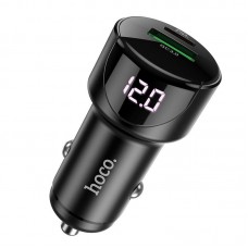 Автомобильное зарядное устройство HOCO Z42 PD 20W Type-C + USB QC 3.0 18W LED-дисплей, чёрный Автомобильное зарядное устройство HOCO Z42 PD 20W Type-C + USB QC 3.0 18W LED-дисплей, чёрный