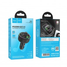 FM трансмитер HOCO E82 Guerrero Bluetooth с быстрой зарядкой USB-C PD 30W + 1USB QC3.0 18W с громкой связью FM трансмитер HOCO E82 Guerrero Bluetooth с быстрой зарядкой USB-C PD 30W + 1USB QC3.0 18W с громкой связью
