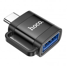 Адаптер HOCO UA31C (Type-C - USB-A), OTG, алюминиевый корпус, чёрный