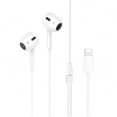 Проводные наушники HOCO M111 Max Lightning с микрофоном, белые