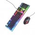 Игровой комплект клавиатура + мышь HOCO GM18 Luminous, USB, RGB-подсветка, Eng/Ru, черный
