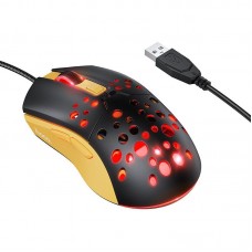 Проводная игровая мышь HOCO GM51 Sky USB / 3600 DPI / RGB, чёрно-жёлтая