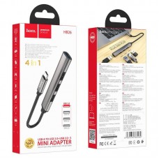 USB-хаб HOCO HB26 4-в-1 Type-C (штекер) - USB-A 3.0 × 1 + USB-A 2.0 × 3