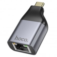 Переходник HOCO UA35 Type-C - RJ45, серый