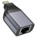 Переходник HOCO UA35 Type-C - RJ45, серый Переходник HOCO UA35 Type-C - RJ45, серый