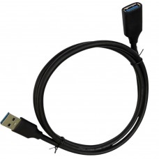Кабель-удлинитель W-U9314 USB 3.0 Male - USB Female 5Gbps, OFC, Ø5.5 мм, 1 м, чёрный