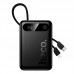 Power Bank HOCO J171 Edge PD 20 Вт + 22,5 Вт, 10 000 мА·ч, встроенные Type-C и Lightning, чёрный