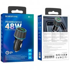 Автомобільний зарядний пристрій BOROFONE BZ21 Brilliant 48W dual port PD30W+QC3.0 car charger